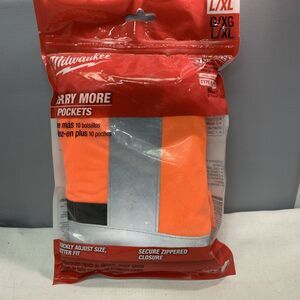 New Milwaukee Carry More 10 Pockets L/XL Type R Class 2 Orange Safety Vest